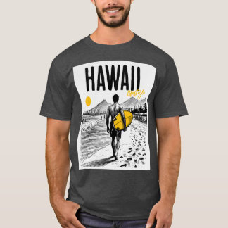 T-shirt Hawaii belle scène Sun Surf Beach Tourist Ocea
