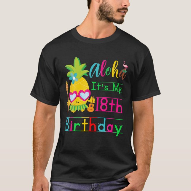 T-shirt Hawaii C'est 18ème anniversaire Hawaiian Girls Tro (Devant)