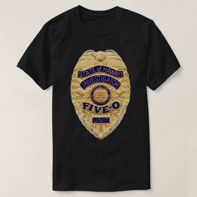 T-shirt Hawaii cinq 0 badge (Design devant)