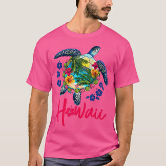 T-shirt Hawaii Hawaii Turtle de la mer Hibiscus été Vacati