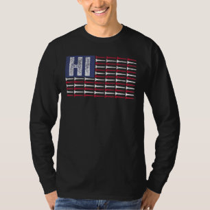 T-shirt Hawaii Home State Hi American Flag Patriotique Gol