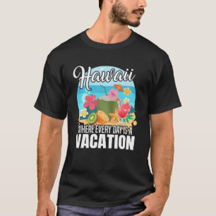 T-shirt Hawaii île de soleil vagues et palmiers 9