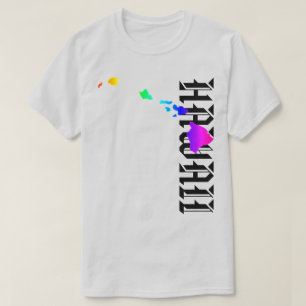 T-SHIRT HAWAII ÎLES NEON RAINBOW