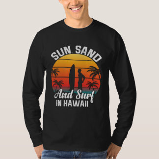 T-shirt Hawaii island of sun beach waves and palm trees  7