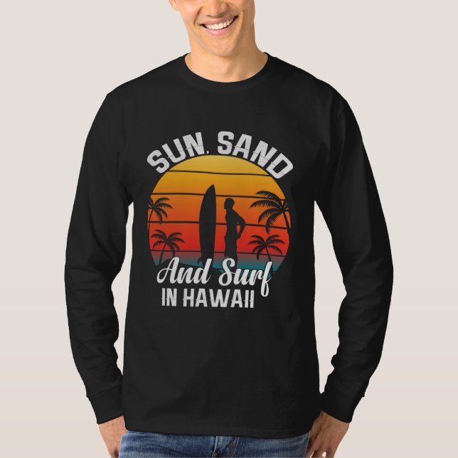 T-shirt Hawaii island of sun beach waves and palm trees  7 (Devant)