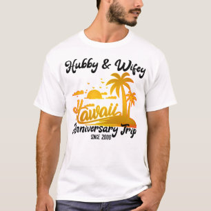 T-shirt Hawaii Mariage Anniversaire Couple Voyage Correspo