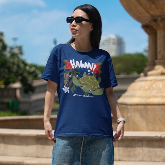T-shirt Hawaii Mignonne Tortue de Mer Tropicale (Créateur téléchargé)