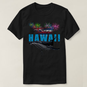 T-SHIRT HAWAII NYE TRIBAL POLYNÉSIEN HUMPBACK FEU