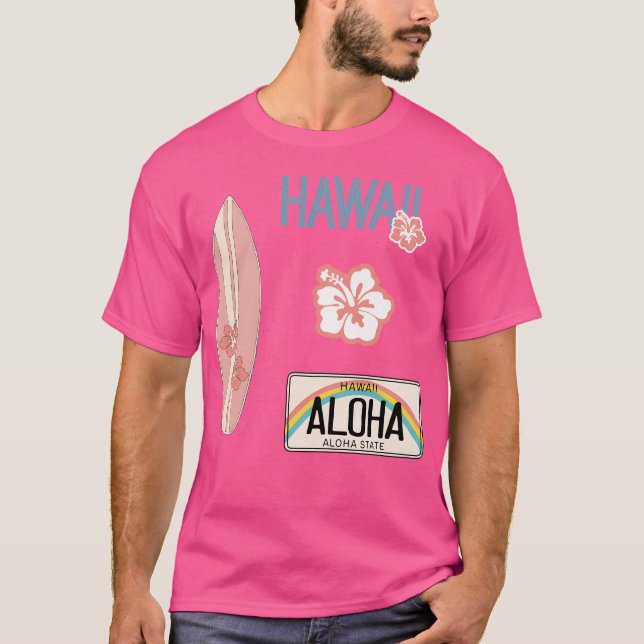 T-shirt Hawaii Pack Rose (Devant)
