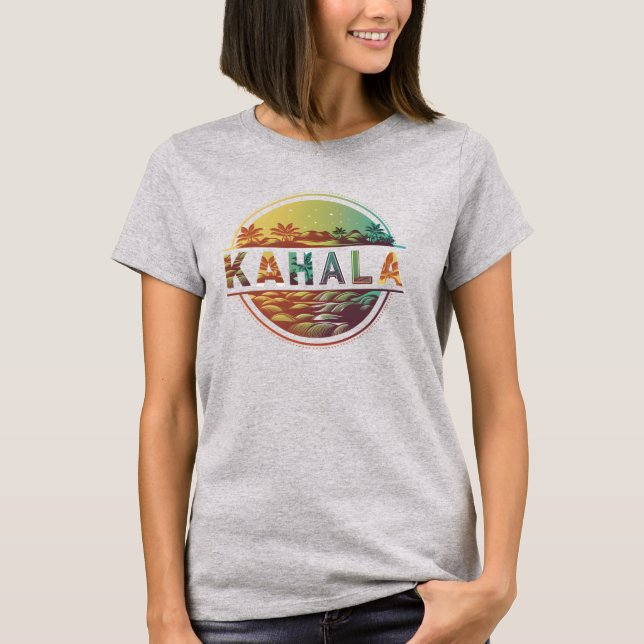 T-shirt Hawaii Palm Beach Tropical, Kahala Beach. (Devant)
