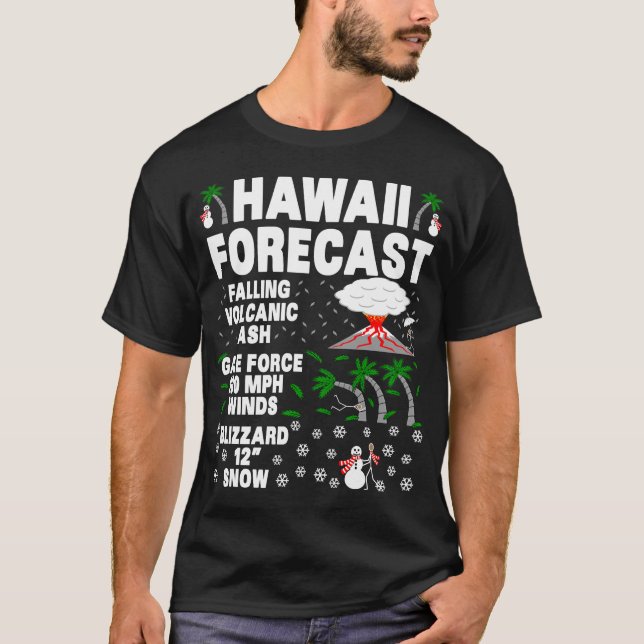 T-shirt HAWAII PRÉVISION-Drôle Hawaii Météo Prévision (Devant)