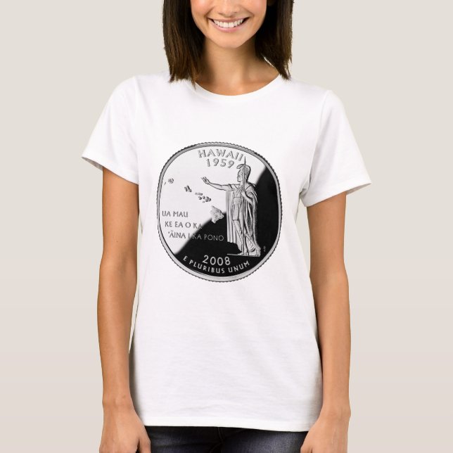 T-shirt Hawaii State Faux Quarter (Devant)