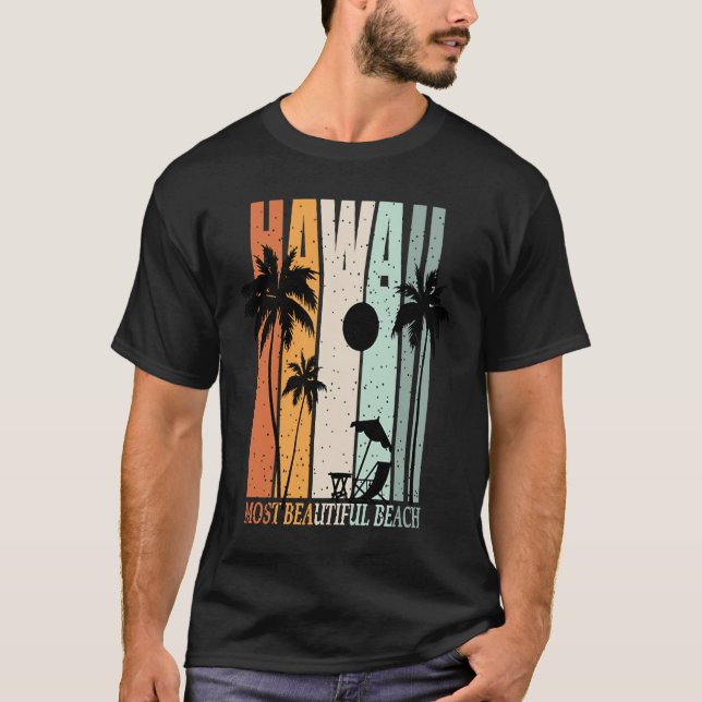 T-shirt Hawaii Summer Beach Vintage Sunset (Devant)