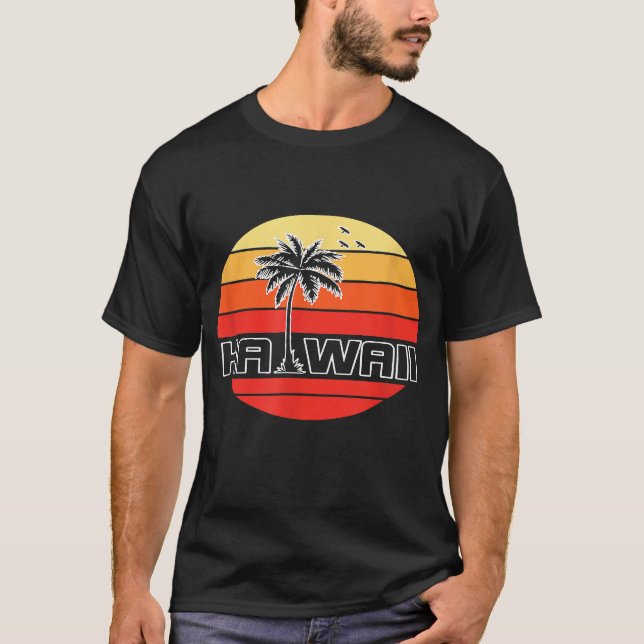 T-SHIRT HAWAII SUNSET PALM T SHIRT (Devant)