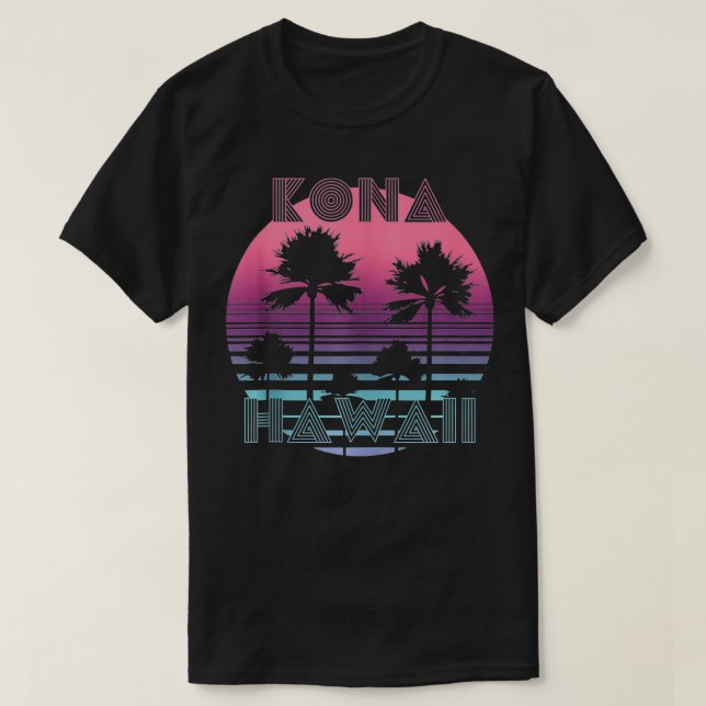 T-shirt Hawaii Sunset Sun Surf Throwback Retro 80s (Design devant)