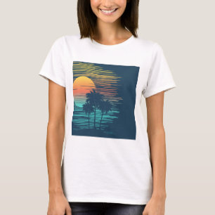 T-shirt Hawaii Sunset Sunrise Graphic Topic Forêt tropica