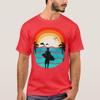 T-shirt Hawaii Surf Retro Illustration Surfer