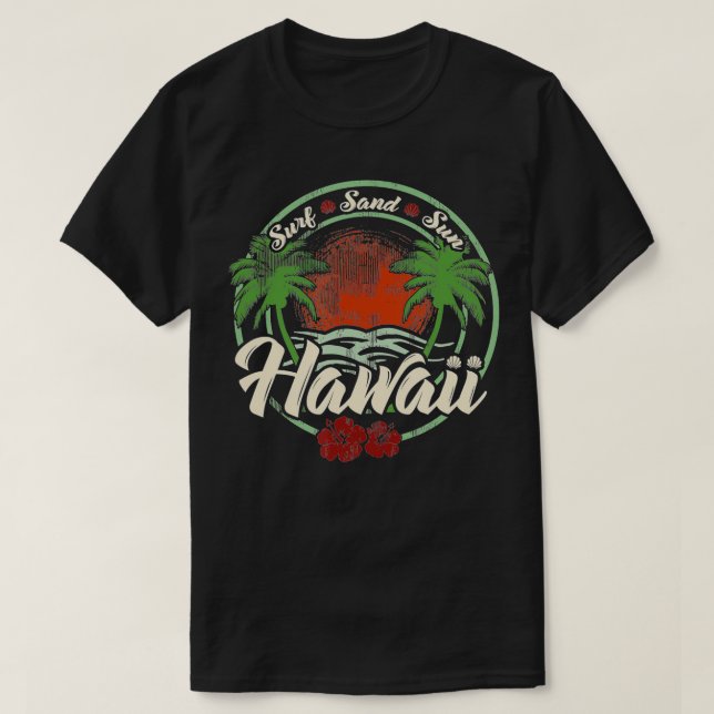 T-shirt Hawaii Surf Sable Sun Hawaiian Beach Océan Aloha (Design devant)