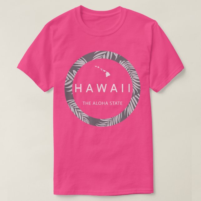 T-shirt Hawaii The Aloha StateAloha Hawaïen Palmier Oha (Design devant)