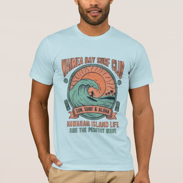T-shirt Hawaii Tiki Surf Vintage Tee  (Devant)