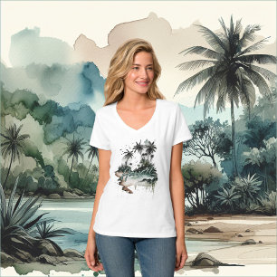T-shirt Hawaii Tropical Palm Tree Island