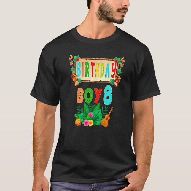 T-shirt Hawaiian Birday Party Matching Group (Devant)