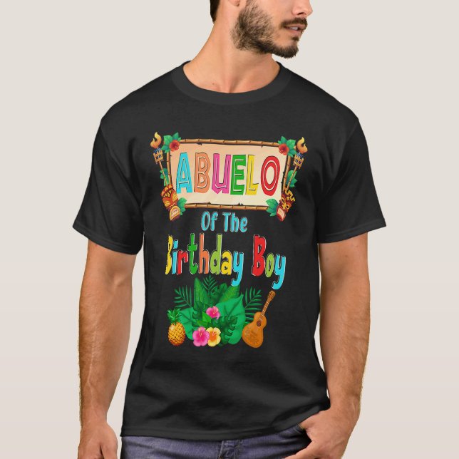T-shirt Hawaiian Birday Party Matching Group (Devant)