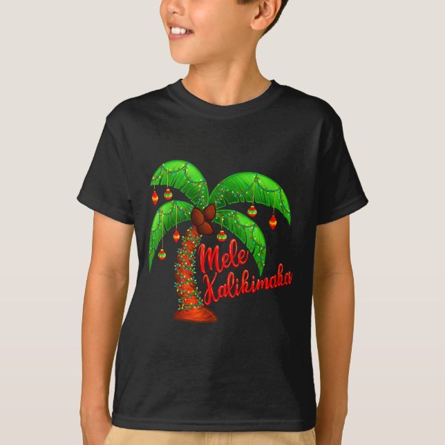T-shirt Hawaiian Christmas Mele Kalikimaka Coconut Tree  (Devant)