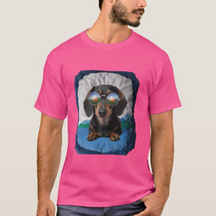 T-shirt Hawaiian Dachshund Vacances tropicales Funny Wiene