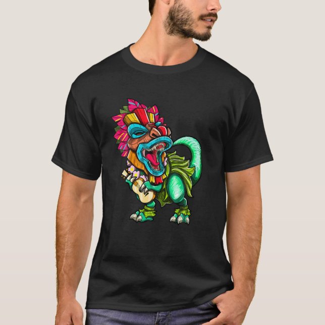 T-shirt Hawaiian Dinosaur Rex Aloha Family Tiki Luau Party (Devant)