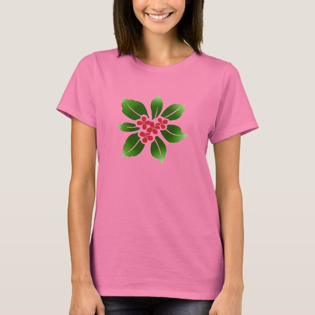 T-shirt Hawaiian Holly Mele Kalikimaka Rouge de Noël (Devant)