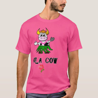 T-shirt Hawaiian Hula Dancing Cow Funny Dk