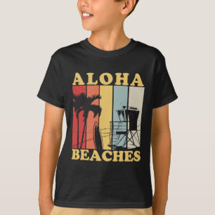 T-shirt Hawaiian Retro 80's Style Aloha Plages Surf Vacat