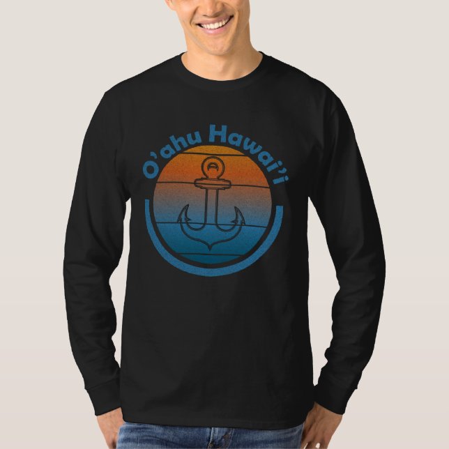 T-shirt Hawaiian Sailor Anchor  Oahu Hawaii  Sailing (Devant)