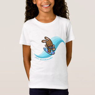 T-Shirt Hawaiian Surfing Bunny Holiday Turq Dessin