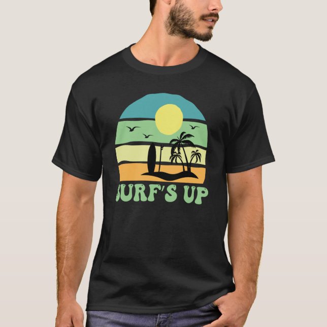 T-shirt Hawaiian Surfs Up Hawaii Pineapple Tiki (Devant)