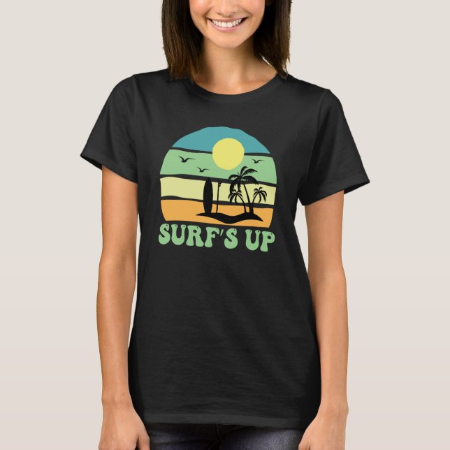 T-shirt Hawaiian Surfs Up Hawaii Pineapple Tiki (Devant)