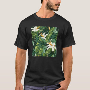 T-shirt Hawaiian Tropical Motif Leaf Beach Vacati