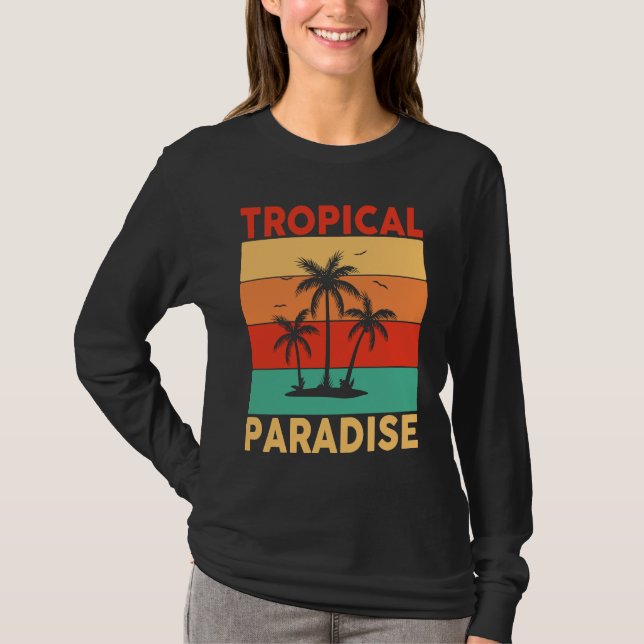 T-shirt Hawaiian Tropical Paradise Hawaii Pineapple Tiki (Devant)