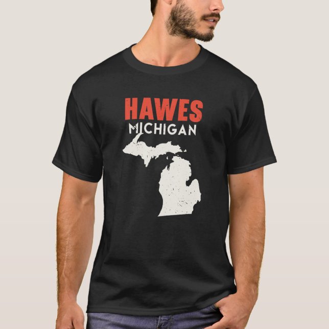 T-shirt Hawes Michigan USA State America Travel Michigania (Devant)
