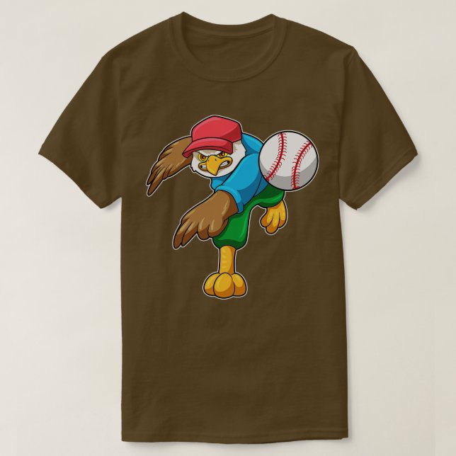 T-shirt Hawk au baseball avec batte de baseball (Design devant)
