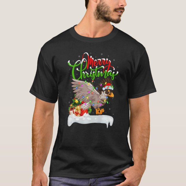 T-shirt Hawk Bird  Xmas Decorations Santa Hawk Christmas (Devant)