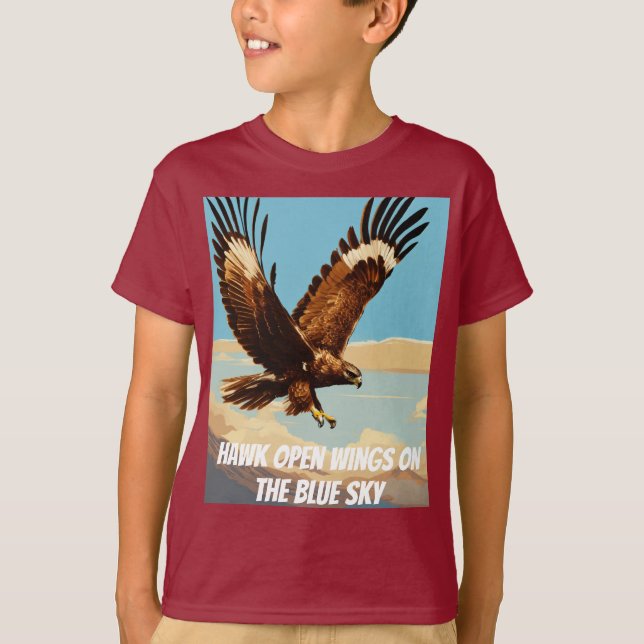 T-shirt "Hawk in Flight - Freedom & Power conçu " (Devant)