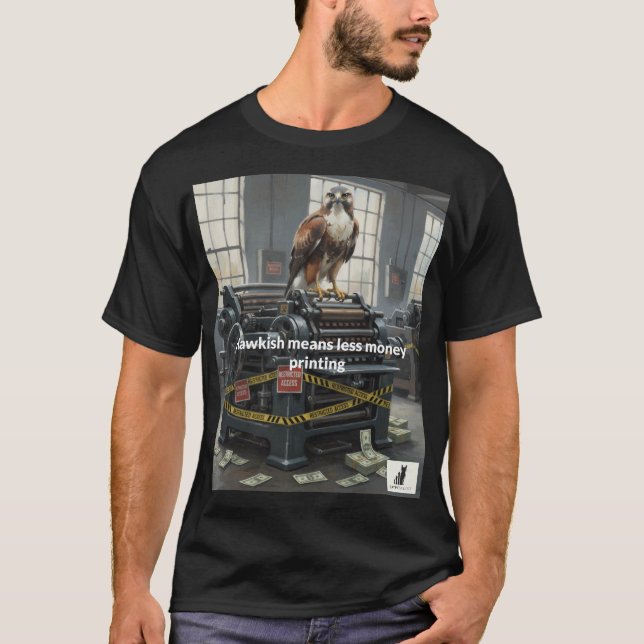 T-shirt Hawkish Signifie Moins D'Impression D'Argent (Devant)