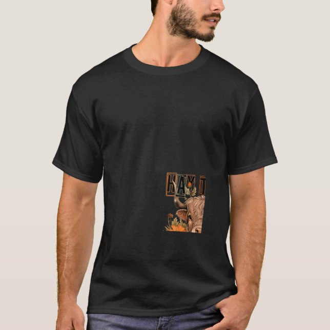 T-shirt Hay Fall Highland Vache Citrouille Western Country (Devant)
