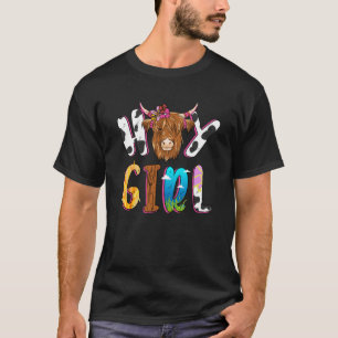 T-shirt Hay Girl mignonne Scottish Highland Cow