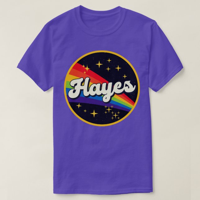 T-shirt Hayes Rainbow Dans L'Espace Style Vintage (Design devant)