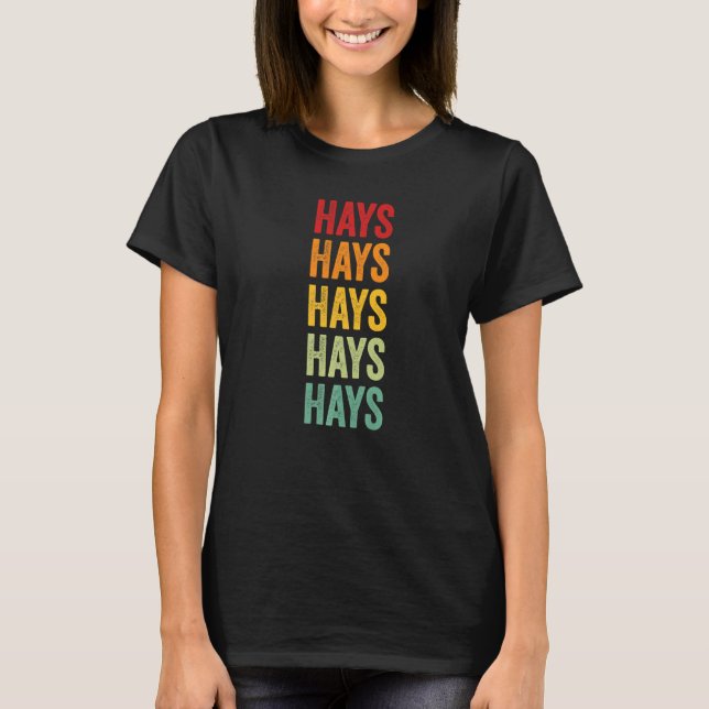 T-shirt Hays County Texas Rainbow Text (Devant)