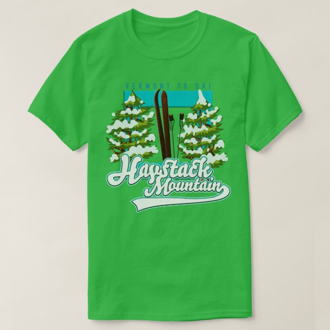 T-shirt Haystack Mountain Vermont USA Ski (Design devant)