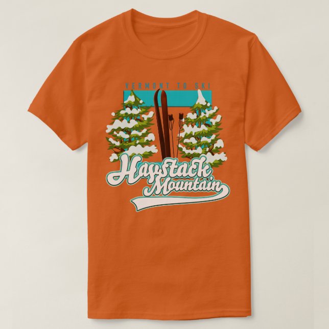 T-shirt Haystack Mountain Vermont USA Ski (Design devant)